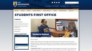 Starfish for Students - Students First Office - UNC Greensboro