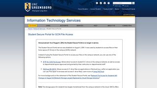 Student Secure Portal for GCN File Access, Information Technology ...