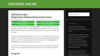UNCGenie Login – Registeration/Address/Password/Contact ...