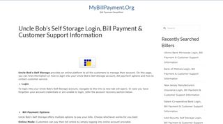 Uncle Bob's Self Storage Login, Bill Payment ... - myBillPayment