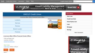 UNCLE Credit Union - Livermore, CA - Credit Unions Online
