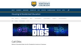 Call Dibs | Current Students | Housing | UNC