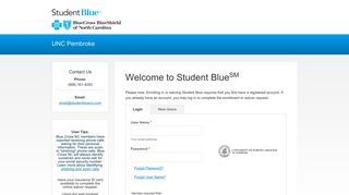 Student Blue | UNC Pembroke - Login or New User Registration