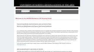 the UNCSA Residence Life Housing Portal - StarRez Housing