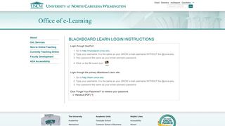 Bb Login: e-Learning: UNCW