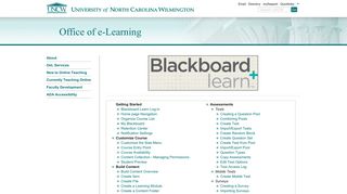 Blackboard Self Instructional Materials: Office of e-Learning: UNCW