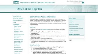 SeaNet Proxy Access Information - UNC Wilmington
