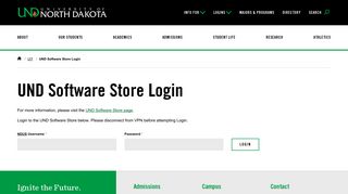 UND Software Store Login | University of North Dakota