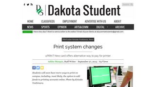 Print system changes – Dakota Student