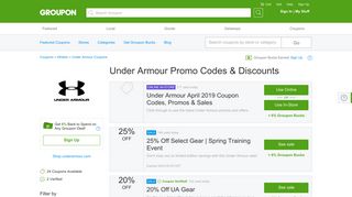 20% off Under Armour Coupons, Promo Codes & Deals 2019 - Groupon