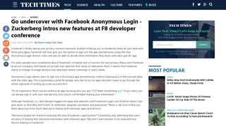 Go undercover with Facebook Anonymous Login - Zuckerberg intros ...