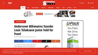 Undercover Billionaires founder Louis Tshakoane Junior held for fraud