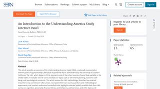 An Introduction to the Understanding America Study Internet Panel by ...