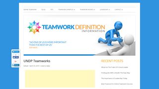UNDP Teamworks - Define Teamwork