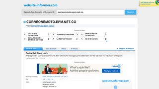 correoremoto.epm.net.co at WI. Zimbra Web Client Log In