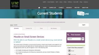 AskUNE - Moodle on Small Screen Devices