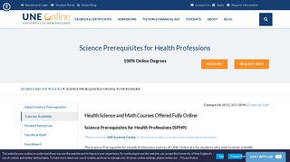 Science Prerequisites for Health Professions - Online Classes | UNE ...