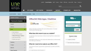 Office365 Web Apps / OneDrive - University of New England (UNE)