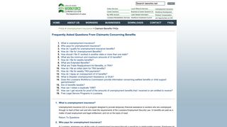FAQ - Unemployment Insurance - Claimant Benefits - Louisiana ...