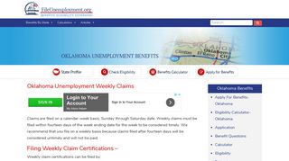 Oklahoma Unemployment Weekly Claims - FileUnemployment.org