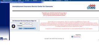 Unemployment Insurance Service Center for ... - Claimant Services