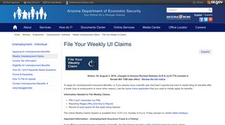 File Your Weekly UI Claims | Arizona Department of Economic Security