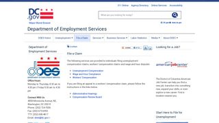 File a Claim | does - Department of Employment Services - DC.gov