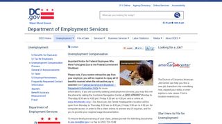 Unemployment - Department of Employment Services - DC.gov