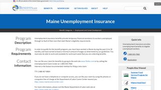 Maine Unemployment Insurance | Benefits.gov