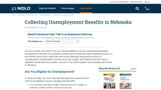 Collecting Unemployment Benefits in Nebraska | Nolo.com
