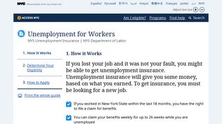 NYS Unemployment Insurance – ACCESS NYC