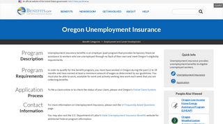 Oregon Unemployment Insurance | Benefits.gov