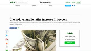Unemployment Benefits Increase In Oregon | Across Oregon, OR Patch