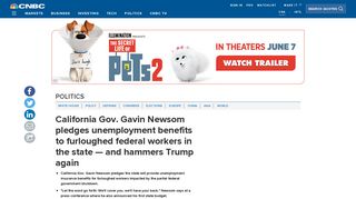 California Gov Gavin Newsom pledges unemployment benefits to ...