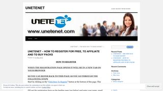 unetenet – how to register for free, to affiliate and to buy packs