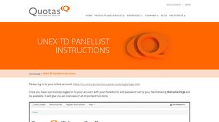 UNEX TD Panellist Instructions | Quotas GmbH