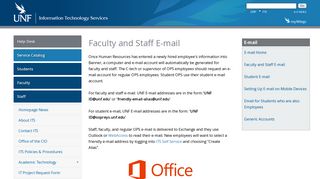 UNF - Information Technology Services - Faculty and Staff E-mail