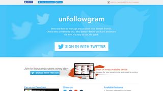 Unfollowgram for Twitter - Who unfollowed me on Twitter, who doesn't ...
