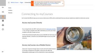 Connecting to myCourses: Build a myCourses Course