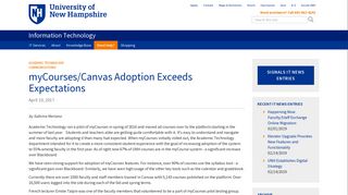 myCourses/Canvas Adoption Exceeds Expectations | Information ...