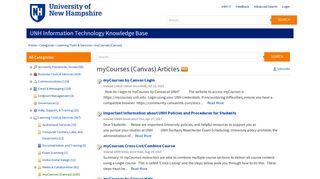 myCourses (Canvas) - UNH Information Technology Knowledge Base