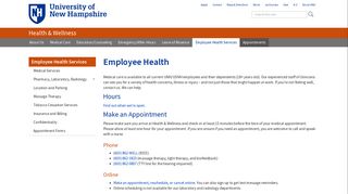 Employee Health Services - University of New Hampshire