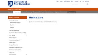 Medical Care | Health & Wellness - University of New Hampshire