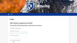 UNH Students and Applicants Login