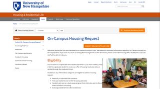 On-Campus Housing Request | Housing & Residential Life