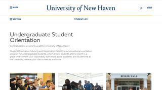 Orientation (SOAR) - University of New Haven