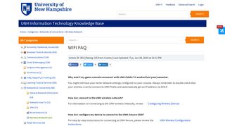 WIFI FAQ - University of New Hampshire