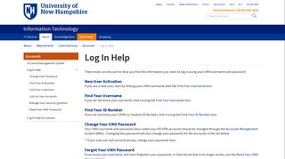 Log In Help | Information Technology - University of New Hampshire