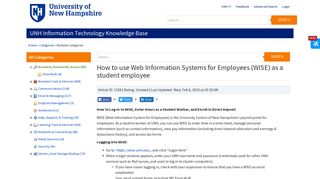 How to use Web Information Systems for Employees (WISE) as a ...