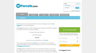 Uni Baggage - Reviews & Discount - NI Parcels